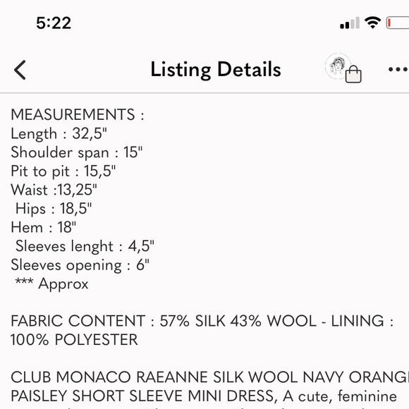 CLUB MONACO RAEANNE SILK WOOL NAVY ORANGE PAISLEY MINI DRESS - 0 - Picture 12 of 12